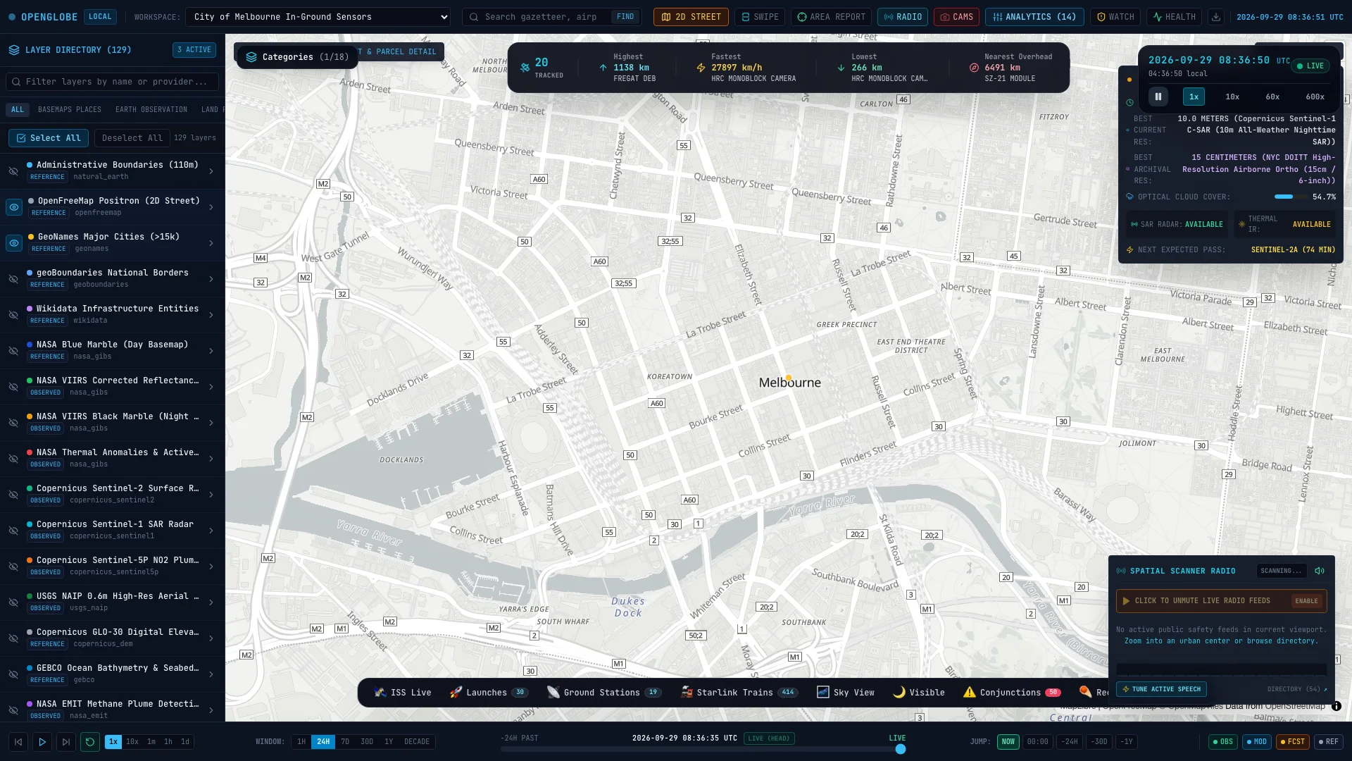 OpenGlobe inspecting urban and infrastructure layers around Melbourne